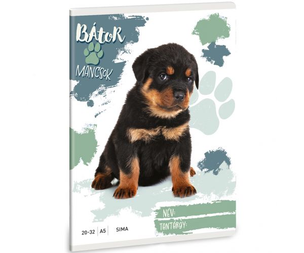 Ars Una: Bátor Mancsok - Rottweiler sima füzet A/5 20-32
