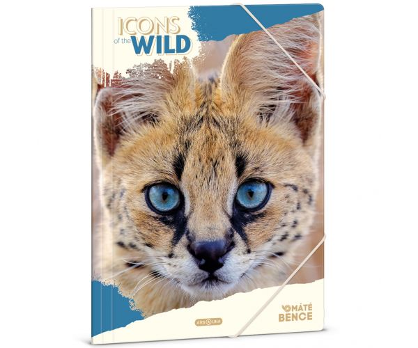 Ars Una: Mapă cu elastic A/4 cu model de serval Icons of the wild