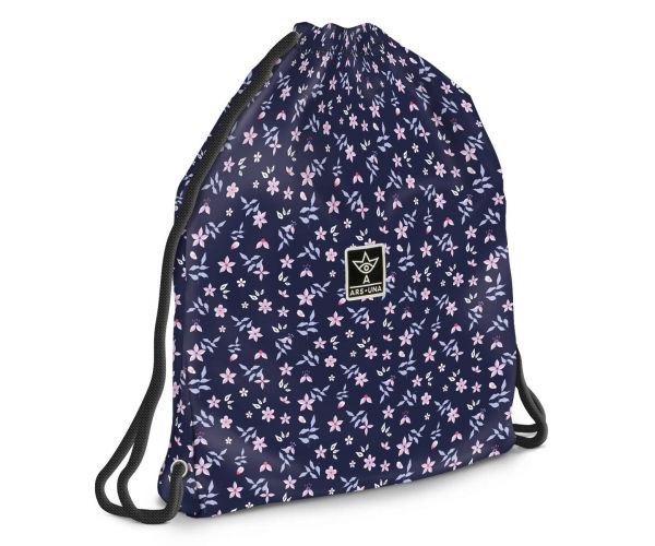 Ars Una: Navy Bloom sac de gimnastică pentru adolescenți, sac sport 37,5x46 cm