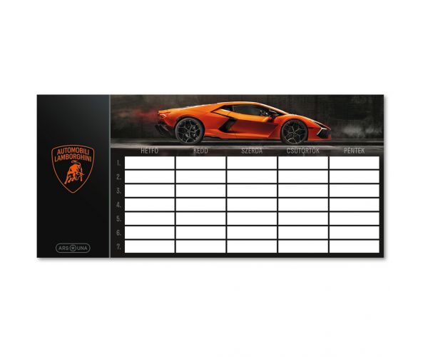 Ars Una: Orar Lamborghini Aventador, o singură coală, față-verso