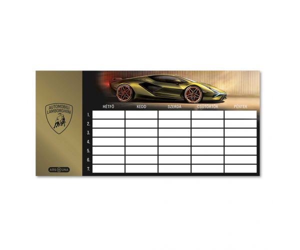 Ars Una: Orar Lamborghini de culoare aurie, pe o singură foaie, față‑verso