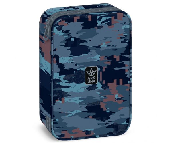 Ars Una: Penar multietajat cu model camuflaj albastru Hyde 15,5x22,5x4,5cm