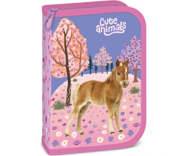 Ars Una: Penar pliabil căptușit „Animale drăguțe” cu cai 13x19x4 cm