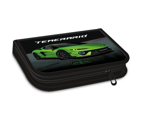 Ars Una: Penar pliabil umplut cu imprimeu Lamborghini verde 12,8x19,3x3,6cm