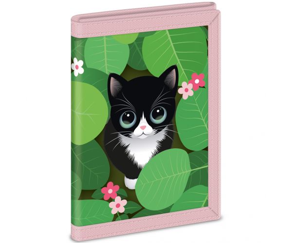 Ars Una: Portofel cu pisică Think Pink 9x12,5x2cm