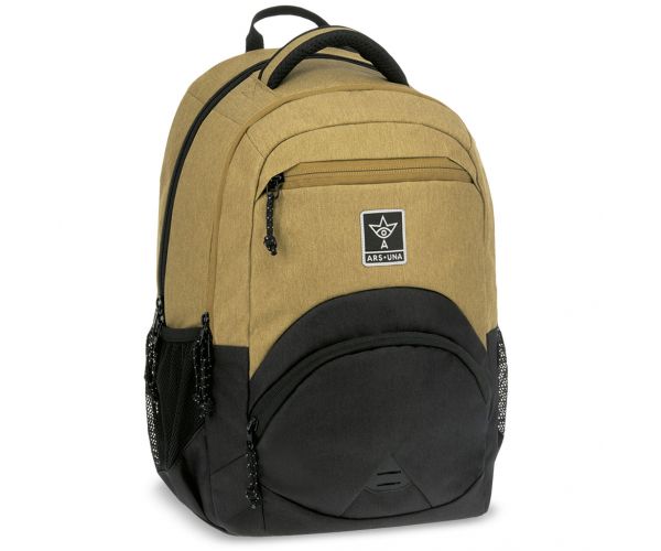 Ars Una: Rucsac ergonomic pentru școală Dune maro-negru, 33x45x24cm