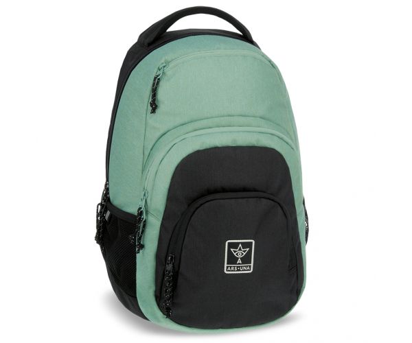 Ars Una: Rucsac școlar Celtic verde mentă-negru AU-2, 32x46x22cm