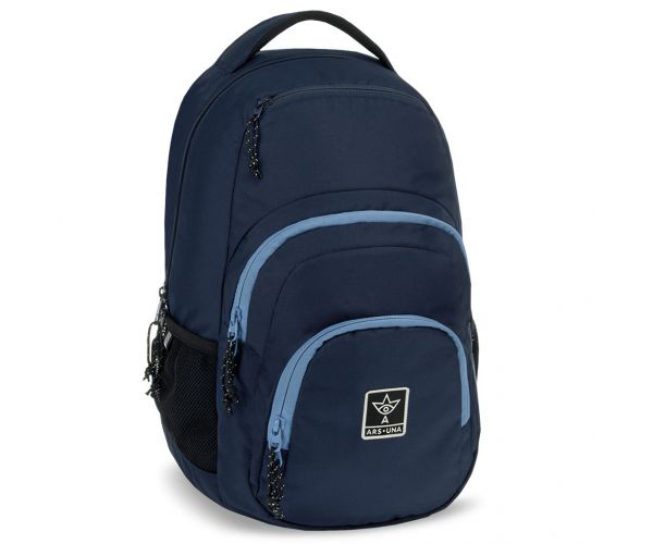 Ars Una: Rucsac școlar Navy albastru închis AU-2, 32x46x22cm