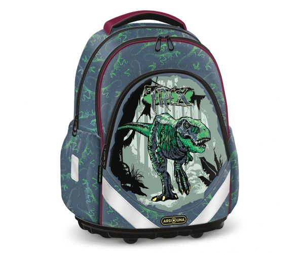 Ars Una: Rucsac școlar anatomic T-Rex, 33x42x21cm