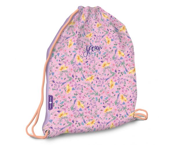 Ars Una: Sac de gimnastică Fleur cu flori, sac sportiv 32x42cm