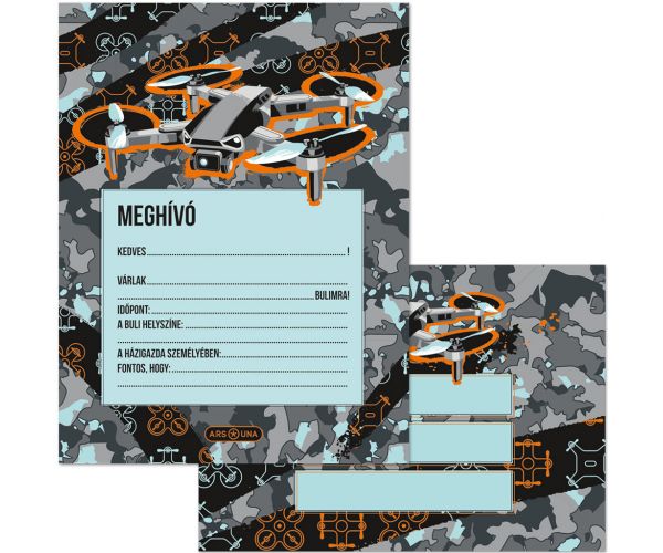 Ars Una: Set de 10 invitații Drone X cu plic