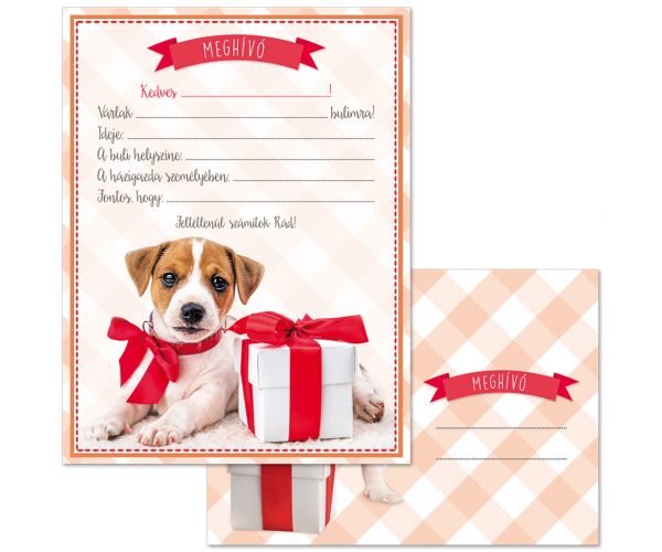 Ars Una: Set de 10 invitații cu câini, cu plic