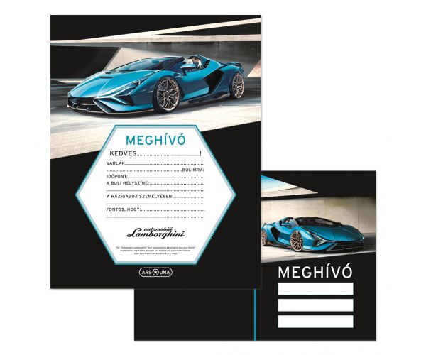 Ars Una: Set de invitații Lamborghini cu 10 bucăți, cu plicuri.