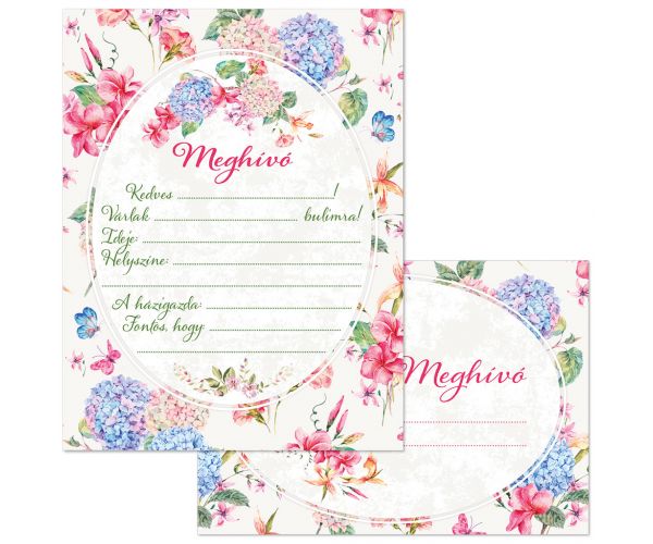 Ars Una: Set floral de invitații, 10 bucăți, cu plic