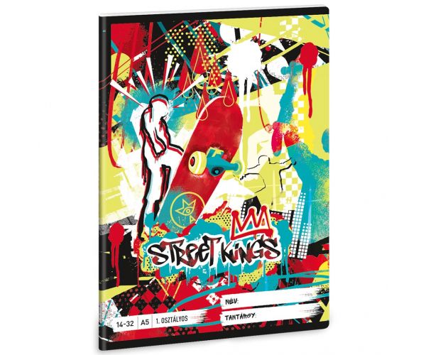 Ars Una: Street Kings caiet liniat pentru clasa 1, skateboard, A/5