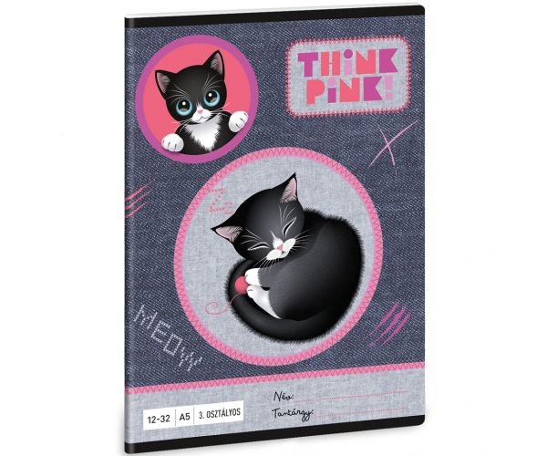 Ars Una: Think Pink A/5 caiet cu linii pentru clasa a III-a 12-32