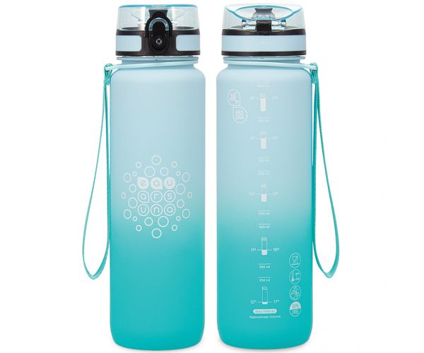 Ars Una: bidon motivațional fără BPA, cu gradient de culoare, mat - 1000 ml - Ice