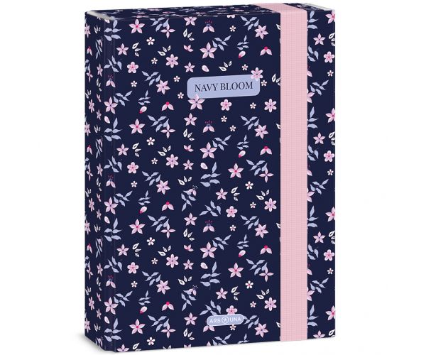 Ars Una: cutie pentru caiete A/5 Navy Bloom cu model floral