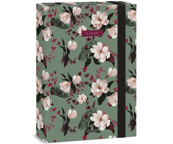 Ars Una: cutie pentru caiete A4 verde floral