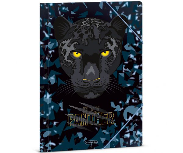 Ars Una: dosar cu elastic Black Panther, format A4