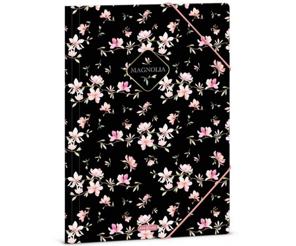 Ars Una: dosar cu elastic, cu flori de magnolie, format A4