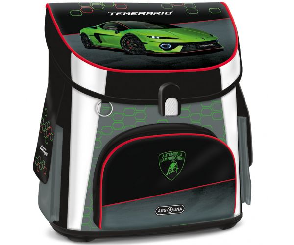 Ars Una: geantă/rucsac școlar ergonomic cu imprimeu Lamborghini și închidere magnetică 33x41x24 cm
