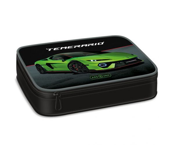 Ars Una: penar multietajat cu imprimeu Lamborghini verde 15,5x22,5x4,5cm