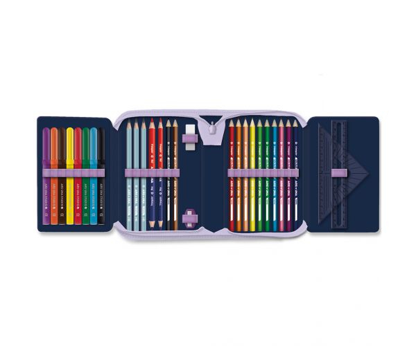 Ars Una: penar pliabil capitonat cu model floral Navy Bloom, 12,8x19,3x3,6 cm