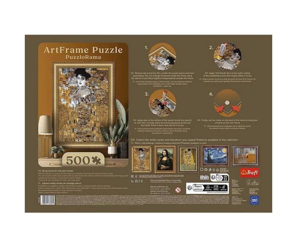 ArtFrame: Gustav Klimt - Adele Bloch-Bauer I. puzzle de 500 piese cu ramă - Trefl