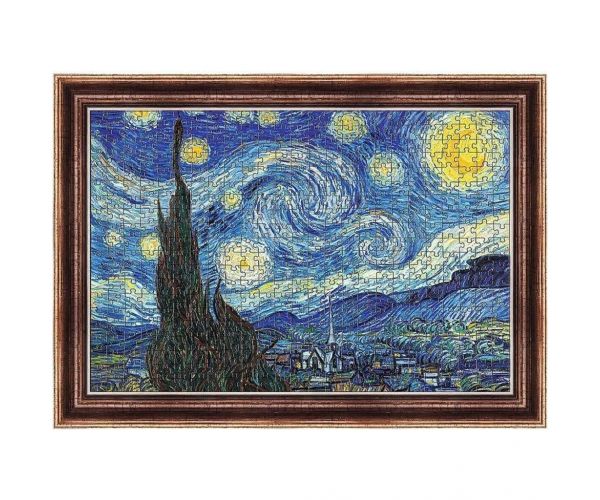 ArtFrame: Van Gogh - Noapte înstelată puzzle de 500 de piese cu ramă - Trefl