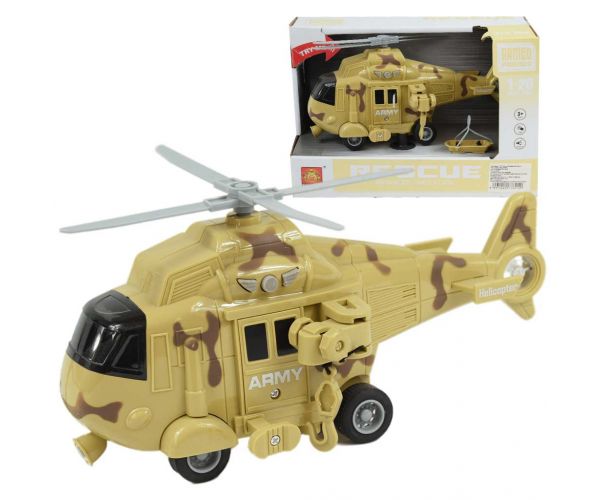 Armed Forces: Elicopter de luptă de culoarea nisipului cu efecte de lumină și sunet la scară 1/20