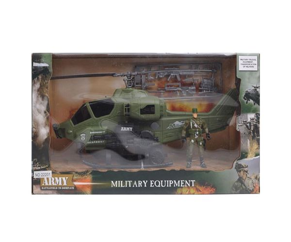 Army katonai helikopter figurával