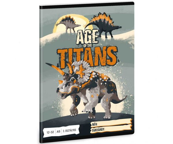 Ars Una: Age of Titans dinozaur caiet cu linii pentru clasa 3-a 32 file A5