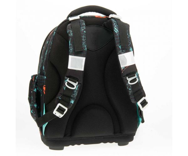 Ars Una: A.R.M.S. ghiozdan școlar anatomic, rucsac cu imprimeu cu roboți 33×43×22 cm