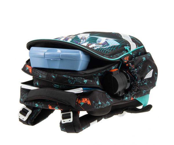 Ars Una: A.R.M.S. ghiozdan școlar anatomic, rucsac cu imprimeu cu roboți 33×43×22 cm