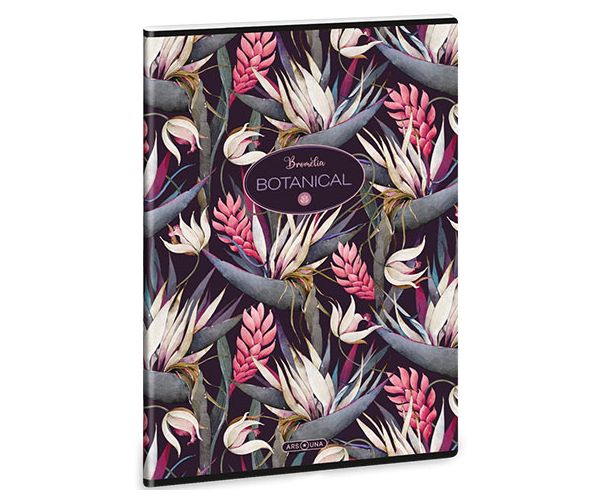 Ars Una: Botanical Bromelia extra capsat caiet cu pătrățele 40 file A4