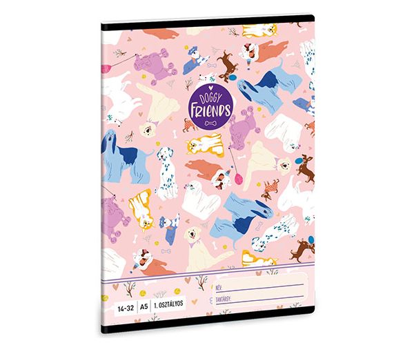 Ars Una: Doggy Friends caiet cu linii pentru clasa 1-a A5 14-32