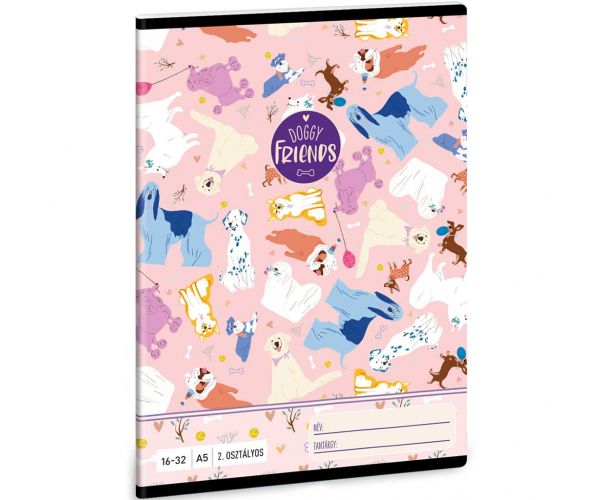 Ars Una: Doggy Friends - câine caiet cu linii pentru clasa 2-a 32 file A5