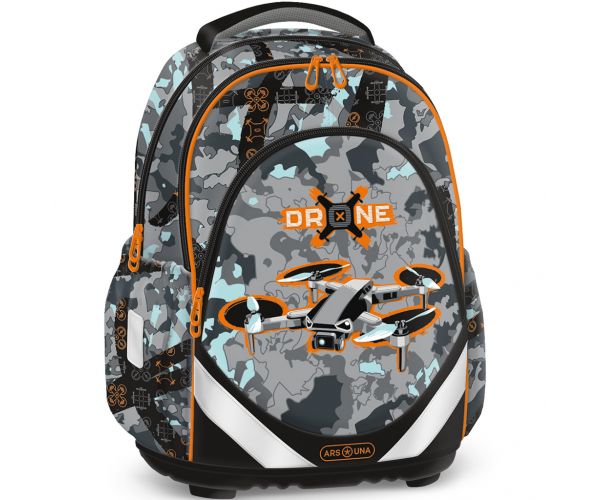 Ars Una: Drone X ghiozdan școlar anatomic, rucsac 33×42×21 cm