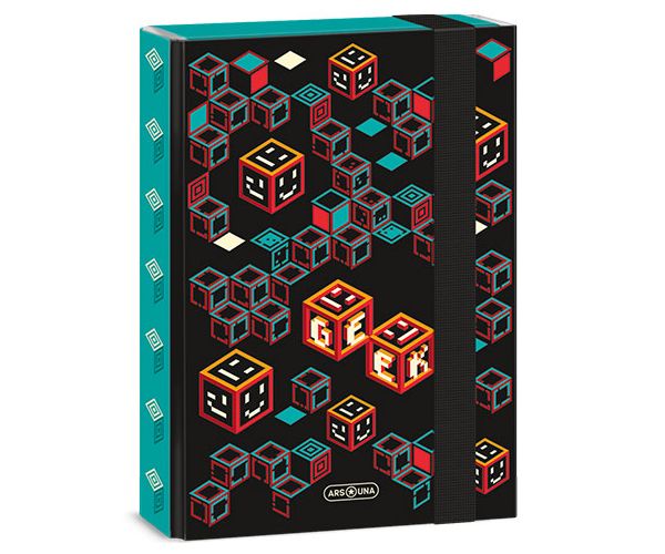 Ars Una: Geek turcoaz-negru mapă pentru caiete A5