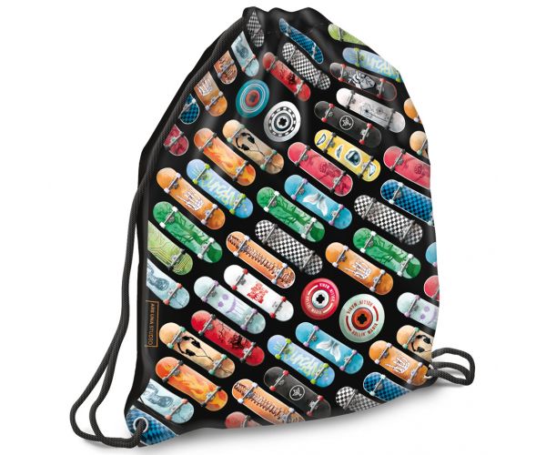 Ars Una: Rollin Mania skateboard model negru sac de umăr, sport 32x42cm