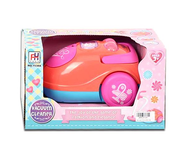 Rózsaszín elektronikus porszívó fénnyel 22cm
