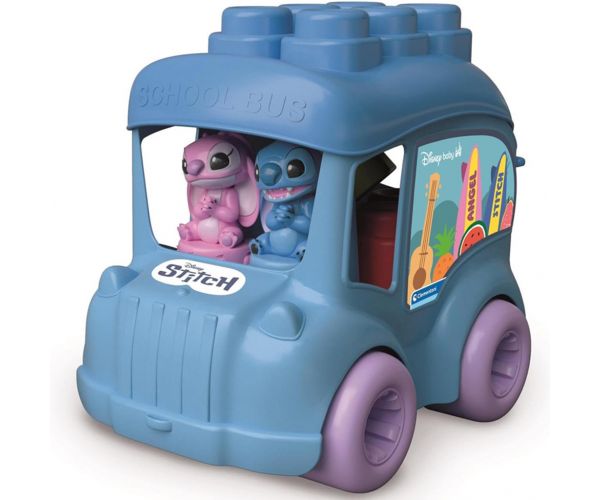 Disney Stitch iskolabusz puha építőkockákkal - Clementoni