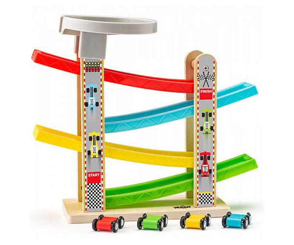Autostradă set cu patru bucăți de mașinuță set de joacă - Woodyland