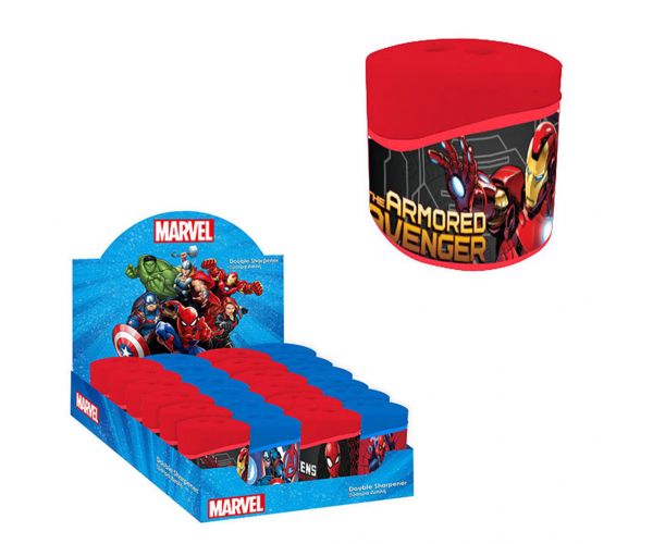 Avengers recipient din plastic ascuțitoare cu 2 găuri cu model Iron Man