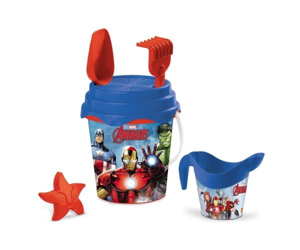 Avengers set găleată pentru nisip cu cană - Mondo Toys