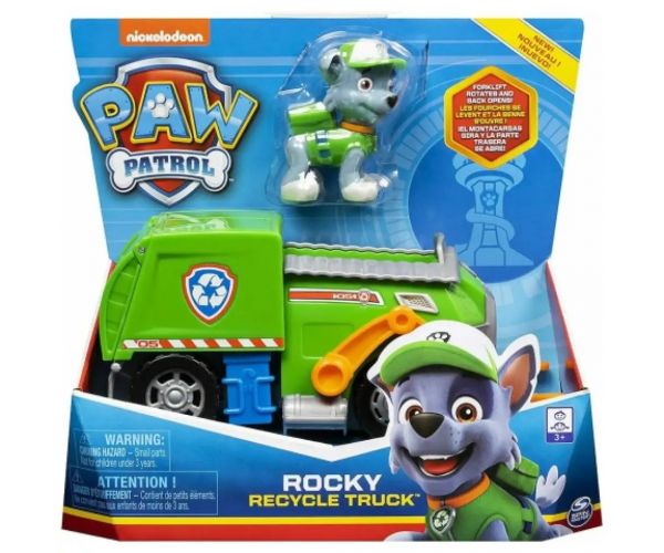 Paw Patrol mașina lui Rocky cu figurină câine - Spin Master