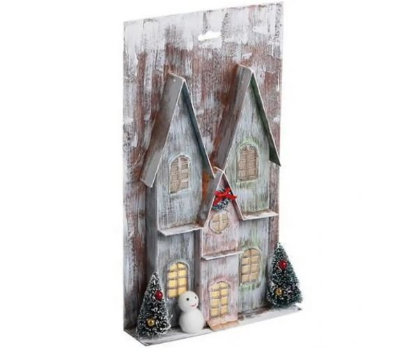 Stop & Look: căsuță hârtie de Crăciun cu lumini 17x5x30cm