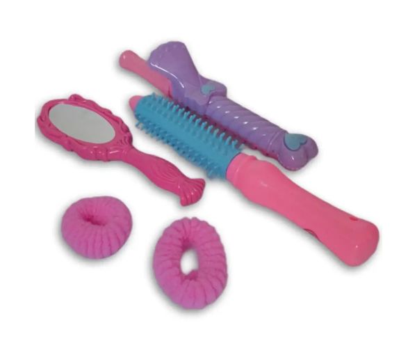 Set de frumusețe roz din 9 piese cu pantofi, ceas și accesorii