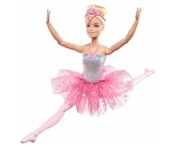 Barbie®: Balerina curcubeu strălucitoare cu păr blond și lumini - Mattel